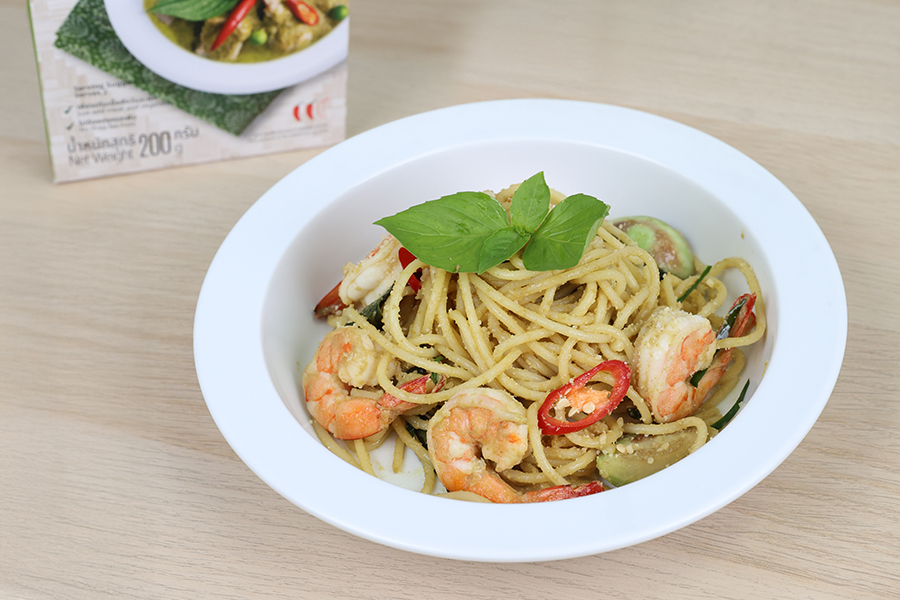 Chicken Green Curry Spaghetti