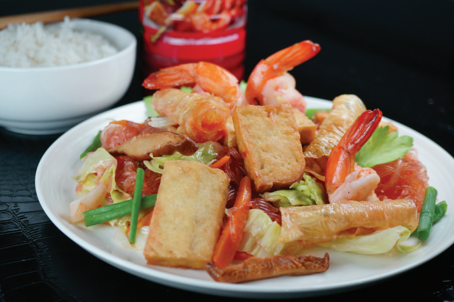 Stir-fried Glass Noodles with Yentafo Sauce